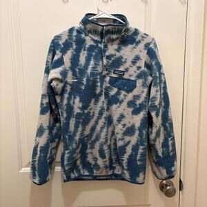 Patagonia Synchilla Women’s Snap-T Fleece Pullover Extra Small Tie Dye Wavy Blue